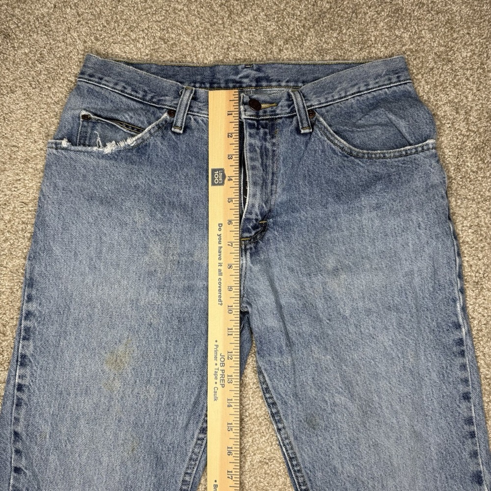 Vintage Lee Jeans Men's 31x30 (Tag 33x30) Denim Straight Leg Distressed - Picture 12 of 14